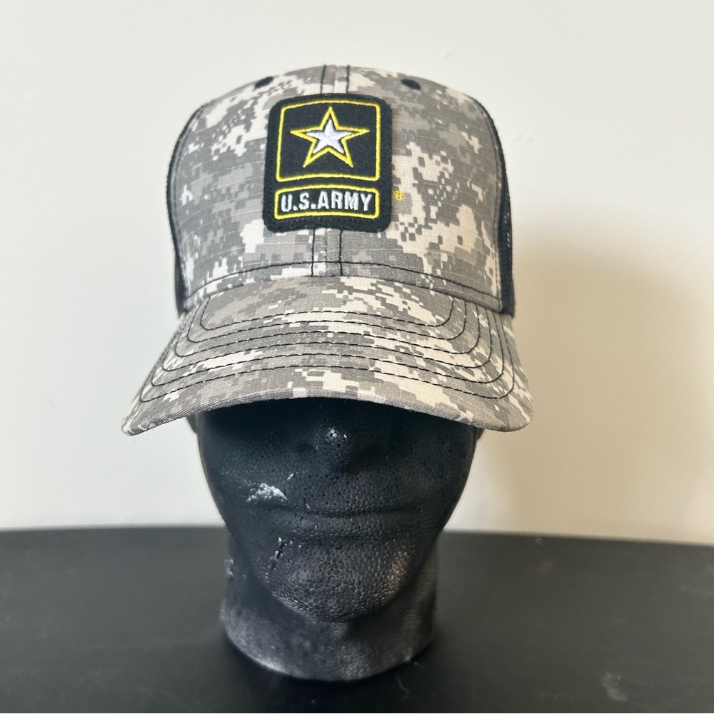 U.S. Army Camo Trucker Hat Adjustable Mesh Back Military Cap